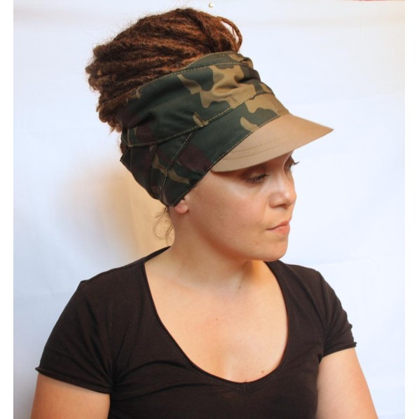 ColourMeJ LOC Wraps, Raw Edge Thick Adult 4-Way Stretch Jersey Headwrap, Braid Head Wrap for Women, Boho heaband, Army Green, Fabric, Turban