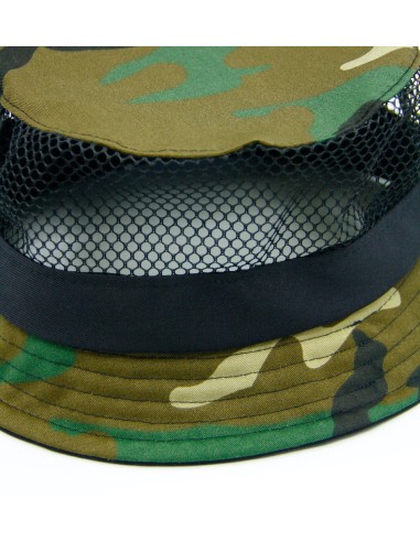 CAMO MESH Bucket hat with camouflage fabric. Handmade in France