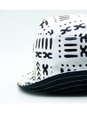 "WHITE MUDCLOTH" African print Wax fabric Bucket hat