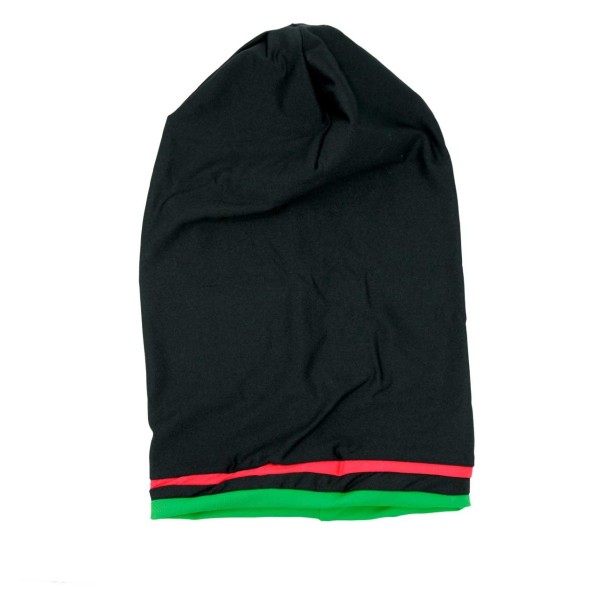 Bonnet stretch pour dreadlocks avec bandeau Rouge Noir Vert
