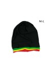 "STRETCHY CAP Red Gold Green" stretch stocking cap for dreadlocks