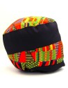 "JOY" African print Rasta Hat without brim (Red, Gold, Yellow, Green, Black)