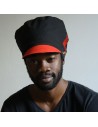 HIM SELASSIE I - Embroided cap for Dreadlocks, Red and black Rasta Crown, Hat for men or women Size M, OOAK Ready to ship.