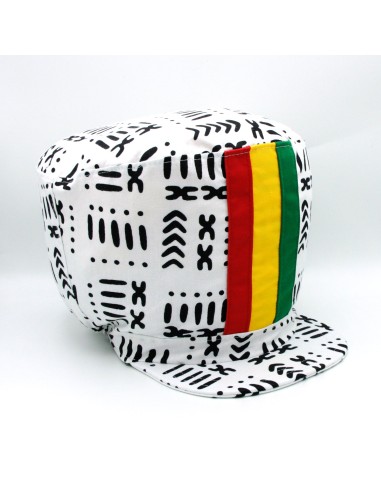 Bogolan print Wax fabric Rasta Cap with RGG flag